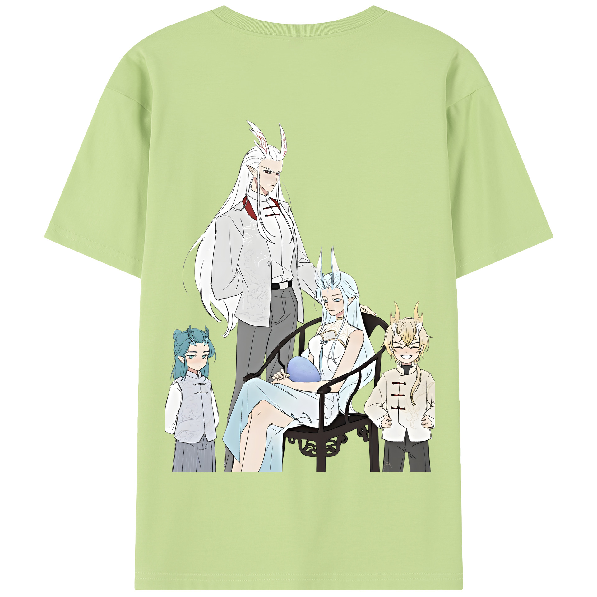 （画像用） Ne Zha 2 ナタ 魔童の大暴れ 綿100％半袖Tシャツ（背面プリント）